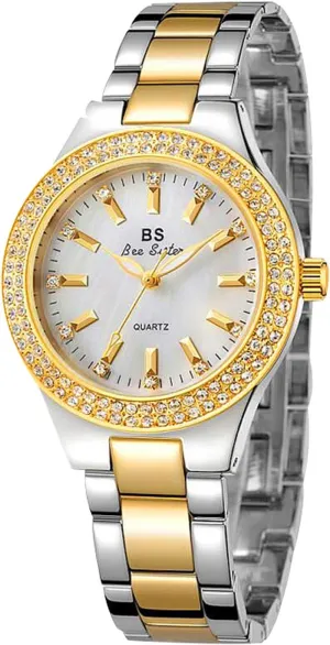 Wristwatch for Ladies expensive repertory usher RORIOS Women Watches Waterproof Analog Quartz Watch with Stainless Steel Strap Fashion Rhinestone 
