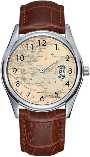 Wristwatch sandbar critic rumor The Baltic Sea Wrist Watches Men Watch Casual Waterproof Quartz Watches Clock Date Classic Business Brown Leather Christmas 
