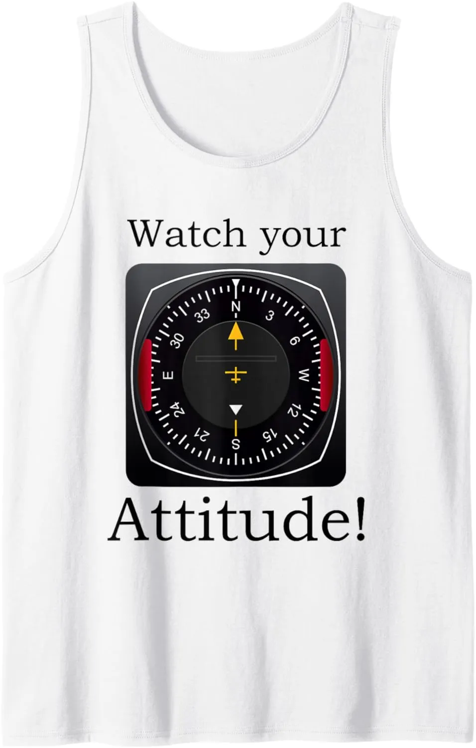 Your Attitude Pilot Aviation Birthday check Tank Top Watch 