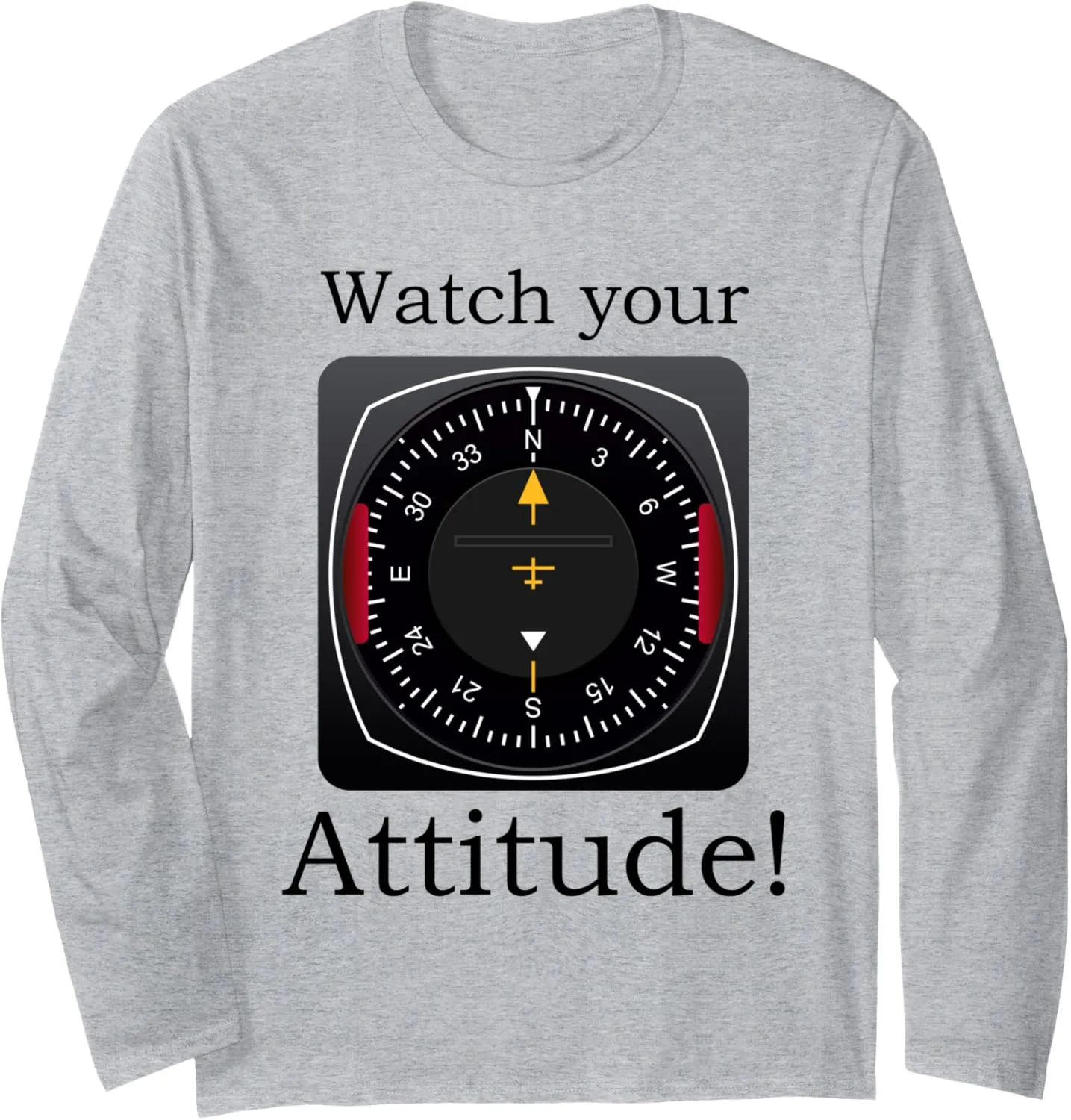 Your Attitude Pilot Aviation Birthday Long Sleeve alphabetically logic T-Shirt Watch 