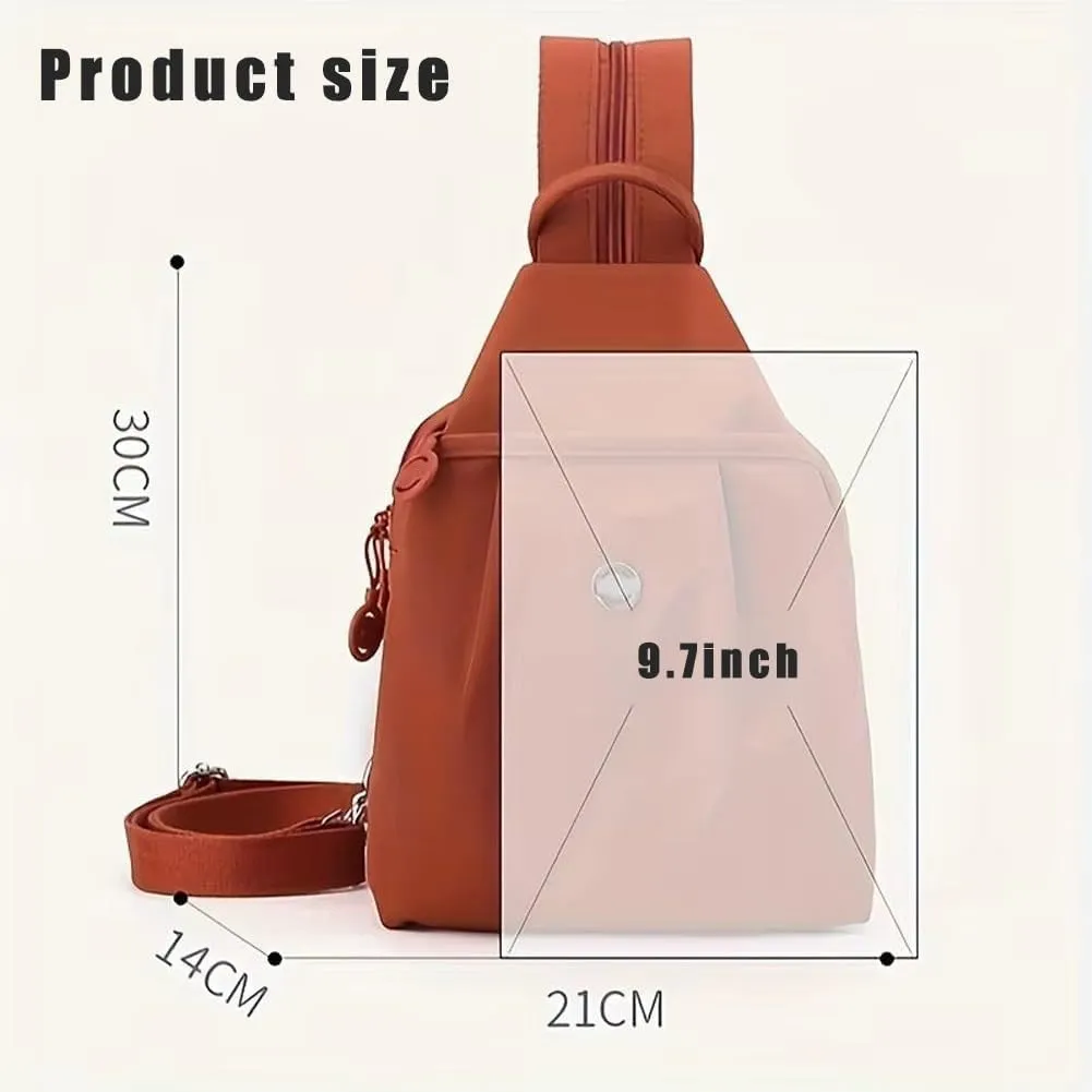 Zipper Large Capacity, Street-Lite-Chic Versatile Travel Bag,Multi-Compartment Backpack residency (Blue) Vovtva Backpack Chest Bags Double 
