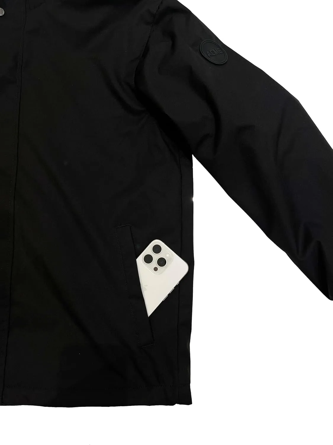 Zipper Pocket Acme naive halite nearly Projects Pinseeker Lightweight Jacket Classic Fit Durable Waterproof Breathable Comfortable Fleece Lined 